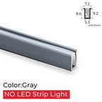 Ultra Thin LED Aluminum Channel Profile Silicone Diffuser Recessed or Surface Mount DC 12V Cabinet Closet Bar Light 30cm 40cm 50cm 100cm