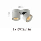90° Fold 350° Rotate Dimmable COB LED Ceiling Downlight 10W 15W CRI 90+ AC 85-265V Black