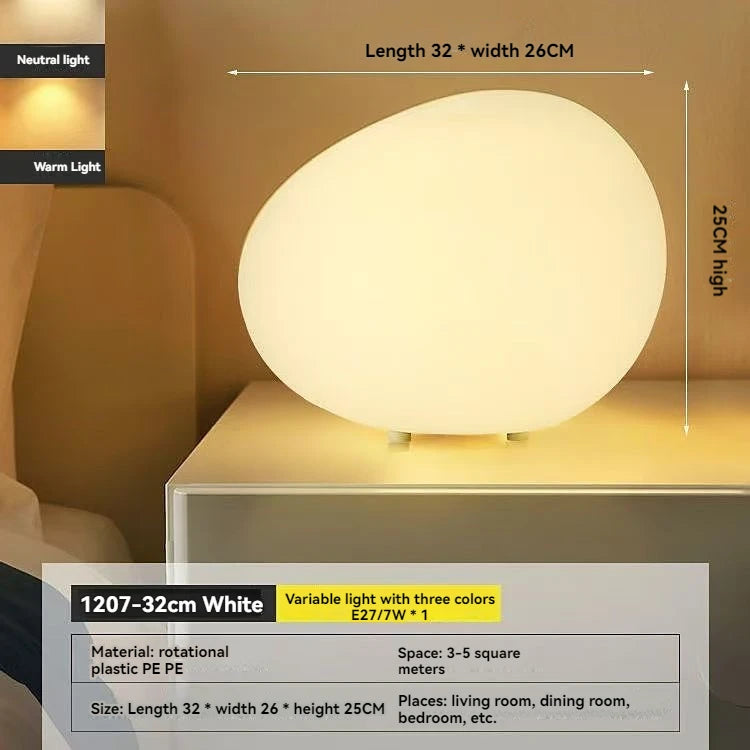 Cobblestone Acrylic Table Lamp E26 E27 3-Color Switch 1.8m Cable US Plug AC 90-260V Night Light
