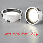 Dimmable Epistar LED Recessed Downlight CRI 90+ 110lm/W PF 0.95 AC 90-260V Ivory Brushed