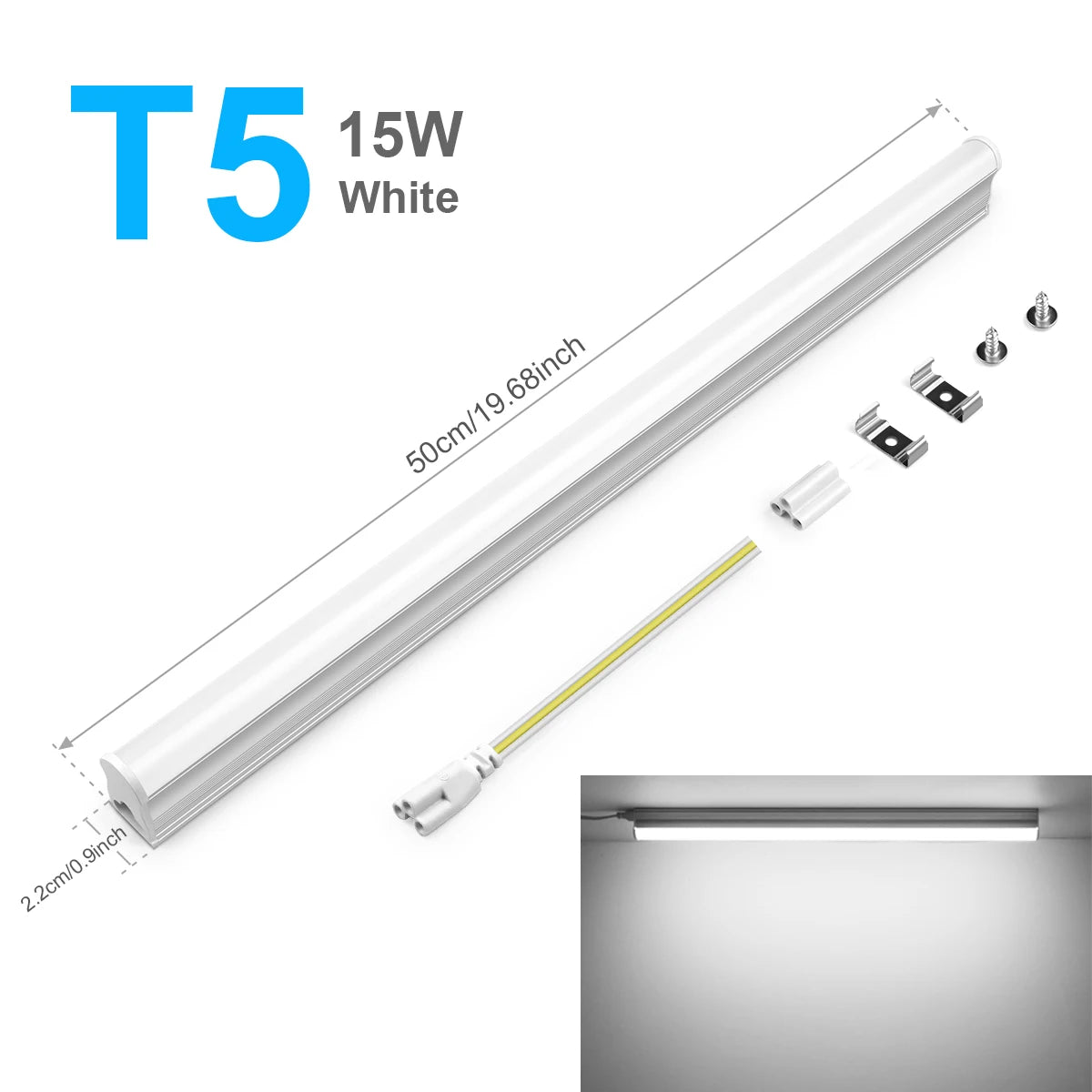 T5 T8 LED Tube 15W 25W 50cm SMD2835 CRI 80+ Warm Neutral Cool White 85-265V