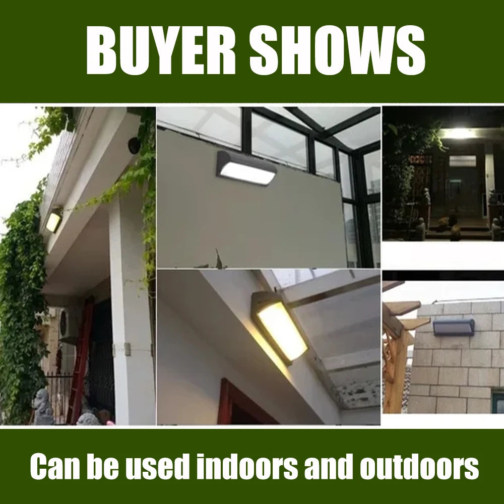 Modern Outdoor LED Wall Light Waterproof Black PC Acrylic Porch Garden AC110-220V