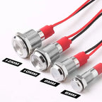 Metal LED Indicator Pilot Light Copper IP66 Waterproof 6mm 8mm 10mm 12mm Panel Mount AC DC 3-220V Red Yellow Blue Green White