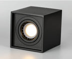 Square Surface-Mount LED Downlight 7W 12W Replaceable GU10 360° Pivot CRI 90+ AC 85-265V