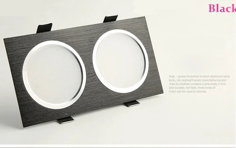 Dimmable Anti-Glare COB LED Recessed Downlight 14W 20W 24W Dual Head Epistar 85-265V