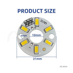 5V DC LED Light Board SMD5730 ≤3W 6 LEDs D31mm 9-Color 10-Pack Aluminum Substrate RoHS