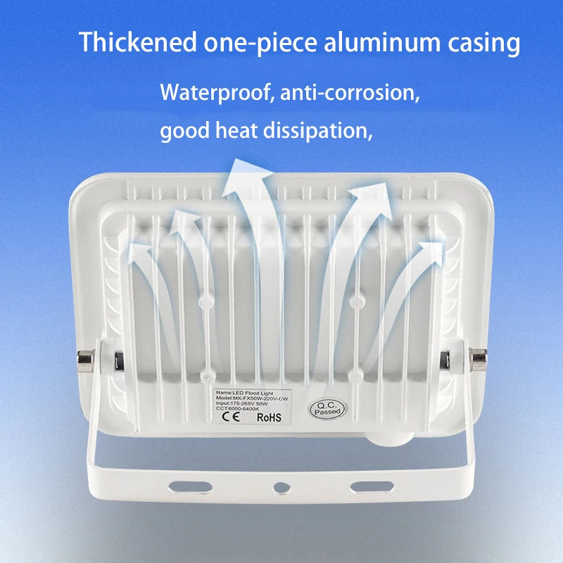 IP68 LED Flood Light 30W 50W 100W Aluminum Warm Cool White AC 175-265V 25cm Cable