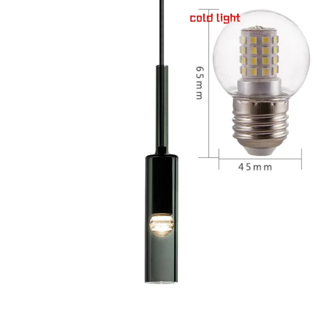 Modern Iron Glass E26/E27 Pendant Light Black 1.5m Cord AC 90-260V Living Room Bedroom