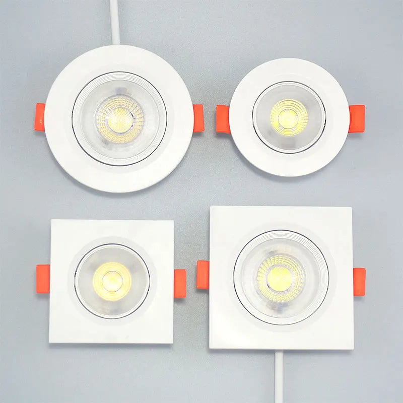 Angle-Adjustable Rotating LED Recessed Downlight 3W 5W 7W 9W 12W SMD2835 AC 110-240V