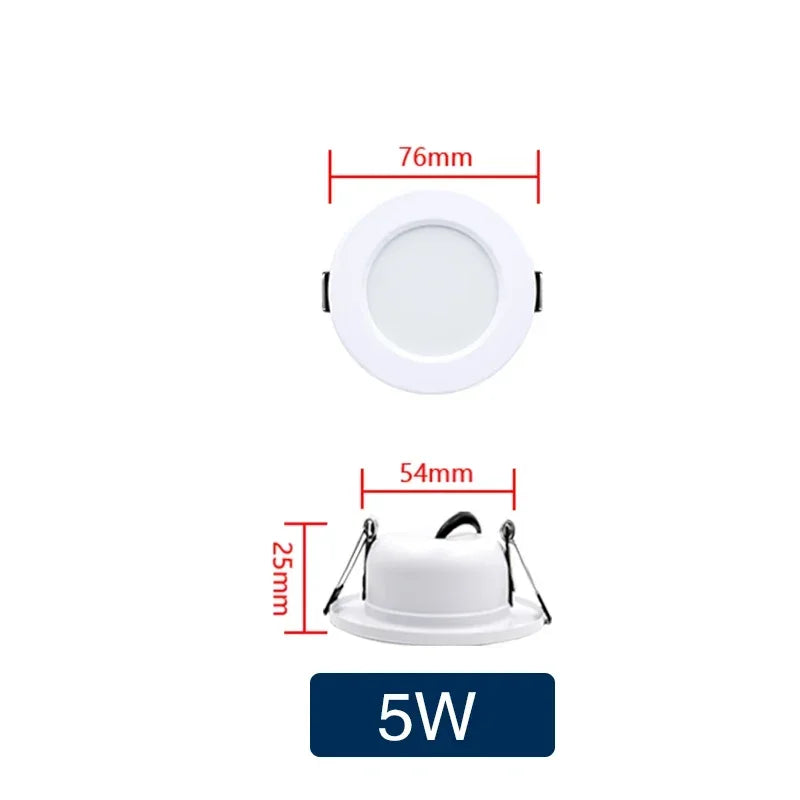LED Recessed Downlight 5W 9W 12W 15W 18W Epistar DC12V DC24V AC110-220V 120° 2-Year