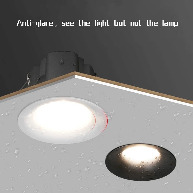LED Recessed Downlight Epistar CRI 98+ 110lm/W 3-Beam 24-36-55° Dimmable AC 90-260V 5-Year