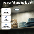 IP65 LED Recessed Cabinet Light 3W DC 12V 120 Degree 14mm Ultra Thin 50-55mm Cutout Aluminum Warm White Natural White Cool White 6 Pack with Driver