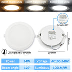 3-CCT LED Recessed Downlight 3000K 4000K 6500K Dial Switch AC 110-240V 1-10 Pack