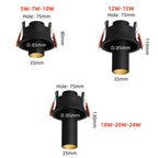 Dimmable 360-Degree Adjustable COB LED Recessed Downlight 5W 7W 10W 12W 15W 18W 20W 24W