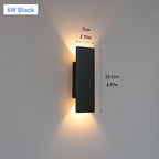 IP65 LED Outdoor Wall Lamp Up-Down 6W 18W 24W AC 85-265V White Black Aluminum Polycarbonate
