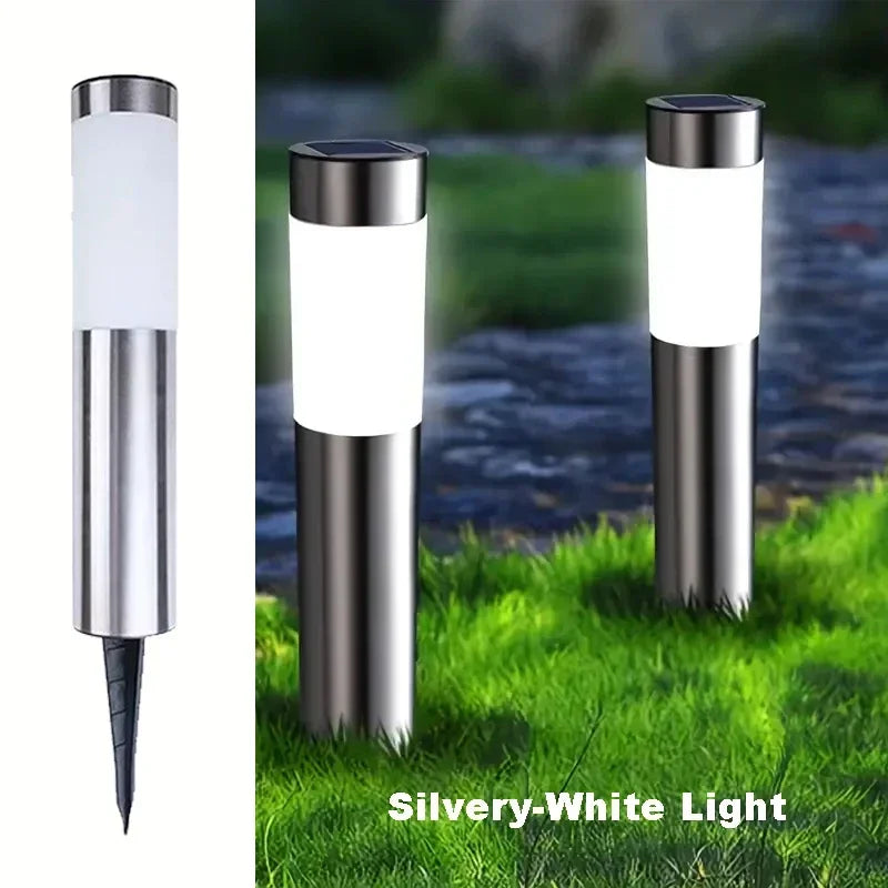 Solar LED Pathway Lawn Light IP65 Waterproof Stainless Steel ABS Polished Flush Mount Outdoor Garden Walkway Landscape