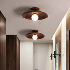 Nordic Japanese Bamboo Wood Glass LED Ceiling Lamp E26 E27 Surface Mount AC 90-260V Corridor