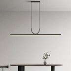Nordic Long LED Pendant Light Iron 80cm 100cm 120cm 150cm Black White Kitchen Island 90-260V