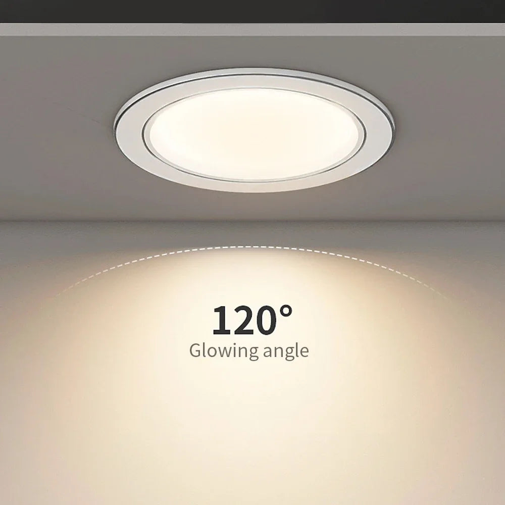 LED Recessed Downlight 5W 9W 12W 15W Aluminum CRI 80 Single Color or 3 Color Switching AC 110V or 220V 6 Pack or 12 Pack Round Ceiling Spot