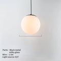 Nordic Glass Ball Pendant Light 10-40cm E27 G9 White Iron AC 90-260V 120cm Wire 3-5m²