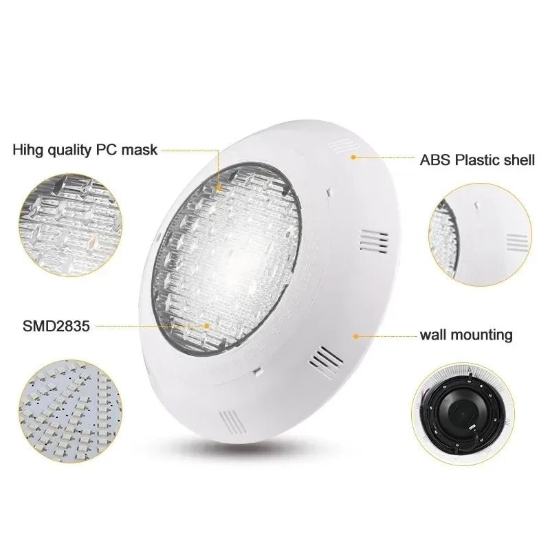 LED Pool Underwater Light 18W 25W 35W 45W 54W IP68 AC/DC 12V RGB Remote 4 Beam Angles