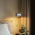 Modern LED Glass Pendant Light 12W 36W Gray Plated Full-Spectrum Touch Switch AC 90-260V
