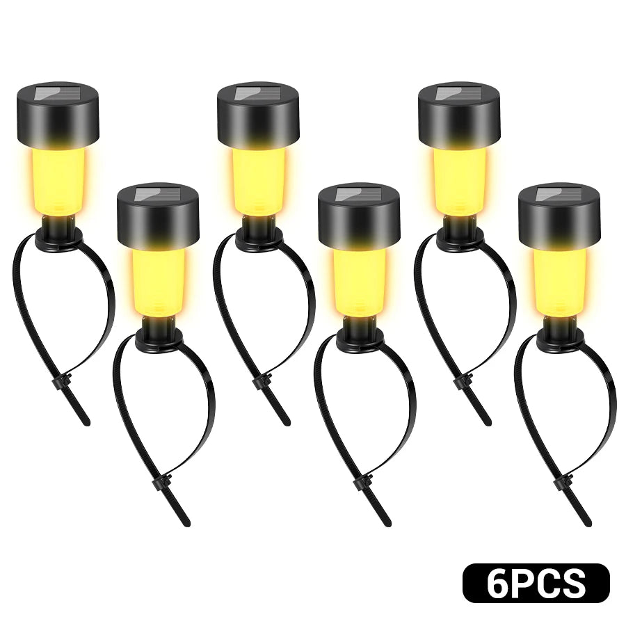 Solar LED Pool Railing Light IP44 Multi Color Auto Dusk to Dawn Adjustable Strap Mount Outdoor Garden Fence Path 6 Pack