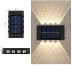 Solar LED Outdoor Wall Light Up and Down 2 or 6 LED IP65 Waterproof 600mAh Auto On/Off Warm White Cool White Garden Fence Stair Corridor