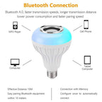 E26 LED Bluetooth Speaker Bulb 12W RGB Color Changing Bluetooth 4.0 24-Key Remote Control AC 100-240V Bedroom Party Globe Smart Bulb