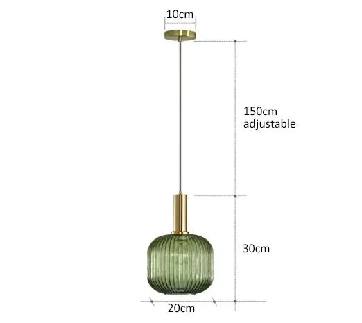 Nordic Glass LED Pendant Light E26 Single Head Cord Pendant Metal AC 90-260V Kitchen Island Bedroom Restaurant Cafe Hotel
