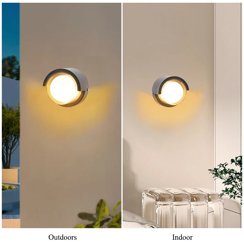 IP65 LED Outdoor Wall Lamp 5W 6W AC 85-265V 5.78 x 3.93 x 3.14 inch ABS Moisture Resistant Contemporary Porch Balcony Garden Black