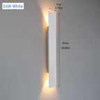 IP65 LED Outdoor Wall Lamp Up-Down 6W 18W 24W AC 85-265V White Black Aluminum Polycarbonate
