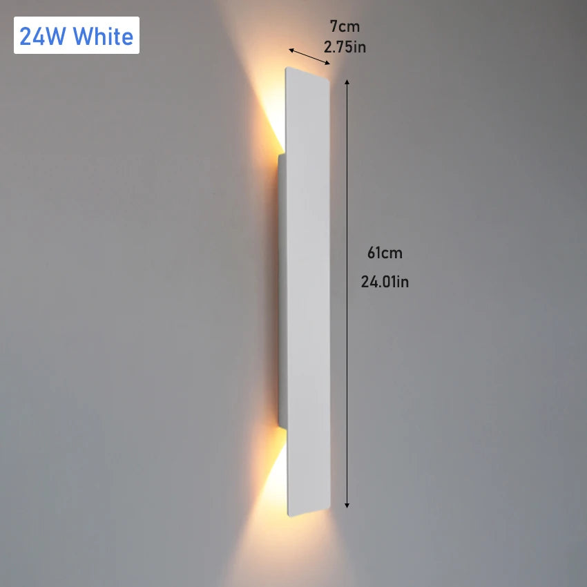 IP65 LED Outdoor Wall Lamp Up-Down 6W 18W 24W AC 85-265V White Black Aluminum Polycarbonate