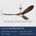 Nordic Industrial Ceiling Fan with LED Light DC Motor 42 52 60 70 Inch Remote Control