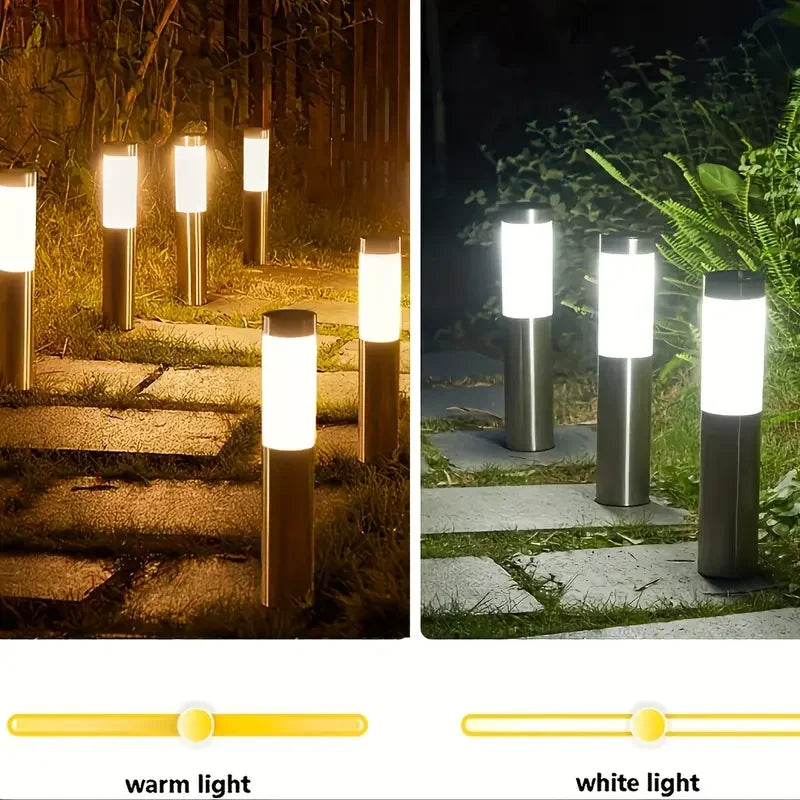 Solar LED Pathway Lawn Light IP65 Waterproof Stainless Steel ABS Polished Flush Mount Outdoor Garden Walkway Landscape