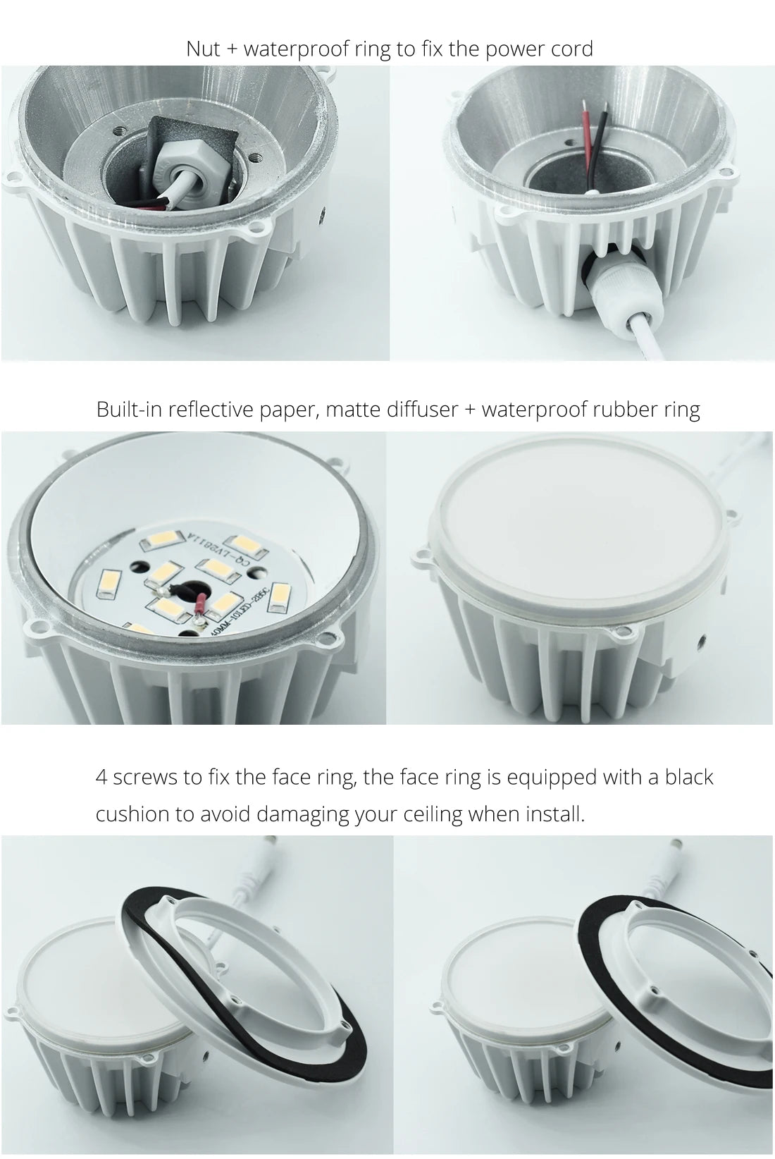 Dimmable IP65 Waterproof Die-Cast LED Downlight 5W 7W 9W 12W 15W Bathroom 85-265V