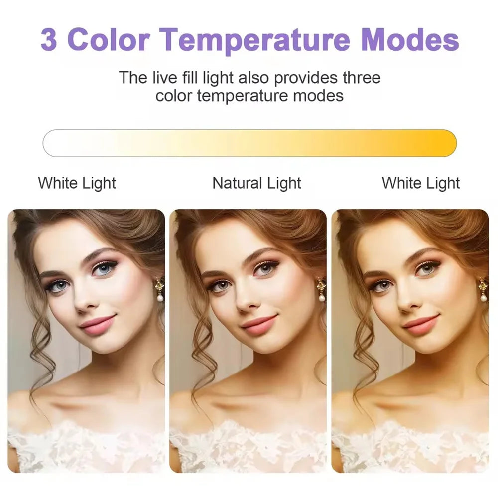 11-Inch LED Photography Fill Light 2700-6500K Dimmable 1/4" Mount Remote Tripod USB 5-20V