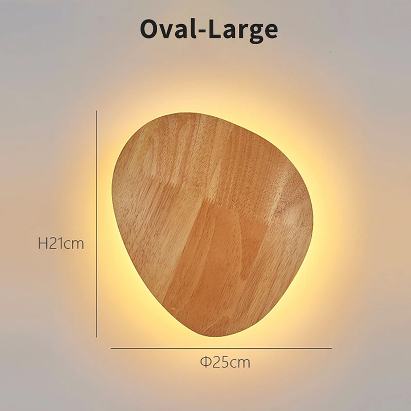 Nordic Circular Wooden LED Wall Light Up Down Integrated LED AC 90-260V Bedroom Staircase