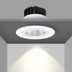 COB LED Recessed Dimmable Downlight 6W 9W 12W 15W CRI 90 105-110lm/W 25-45° AC 85-265V
