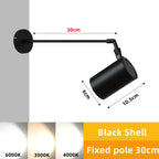 Telescopic Adjustable Arm COB LED Wall Spotlight 7W 12W 20W 30W Black White AC 90-260V