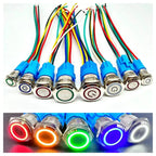 Waterproof LED Metal Push Button Switch 12mm 16mm 19mm 22mm 5A Momentary Latching 5-220V