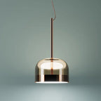 Modern Glass Pendant Light Smoky Gray Gold Knob Dimmable AC 90-260V Dining Room Bedroom