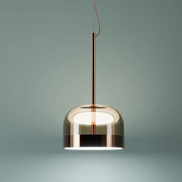 Modern Glass Pendant Light Smoky Gray Gold Knob Dimmable AC 90-260V Dining Room Bedroom