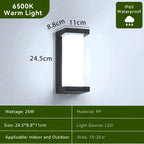 LED Outdoor Wall Lamp AC 110-240V Moisture-Resistant ABS Indoor Outdoor Pathway Porch Garden