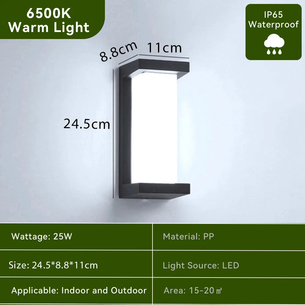 LED Outdoor Wall Lamp AC 110-240V Moisture-Resistant ABS Indoor Outdoor Pathway Porch Garden