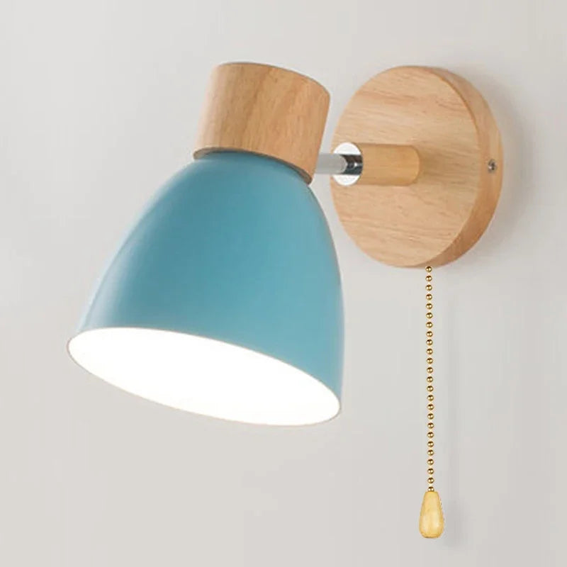 Nordic E26 E27 Wall Sconce Adjustable Steering Head 6 Colors Knob Switch 90-260V Bedroom Living Room