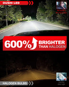 H27 881 LED Headlight Bulb 8-SMD7535 20000lm 6500K Turbo Fan DC 12V No Polarity 2-Pack