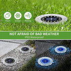 Solar LED Underground Ground Light 8 or 20 LED IP65 Stainless Steel ABS Dusk to Dawn Auto Sensor Warm White Cool White Garden Path Driveway