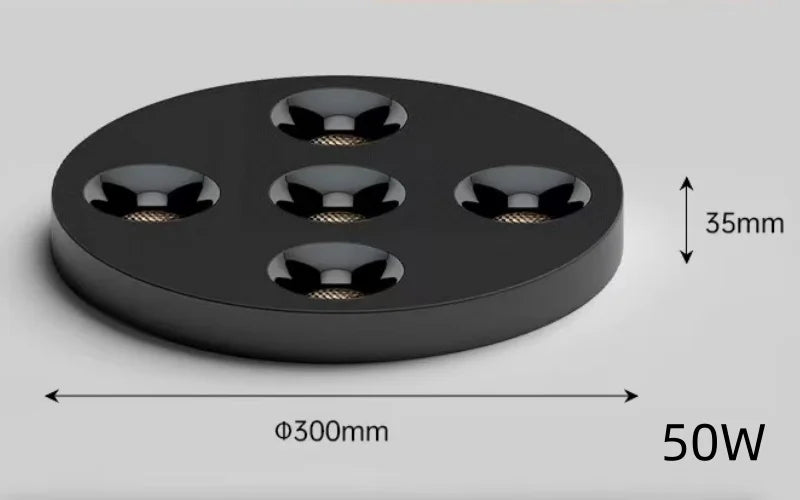 Ultra Thin COB LED Surface Mounted Ceiling Spotlight 10W 30W 50W 60W CRI 93 24 Degree Anti Glare Dimmable Knob Switch AC 85-265V Black White