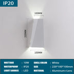 IP65 LED Outdoor Wall Lamp 6W 10W Aluminum Borosilicate Glass Baked Finish CRI 80 90 lm/W AC 85-265V Porch Garden Nordic Black White